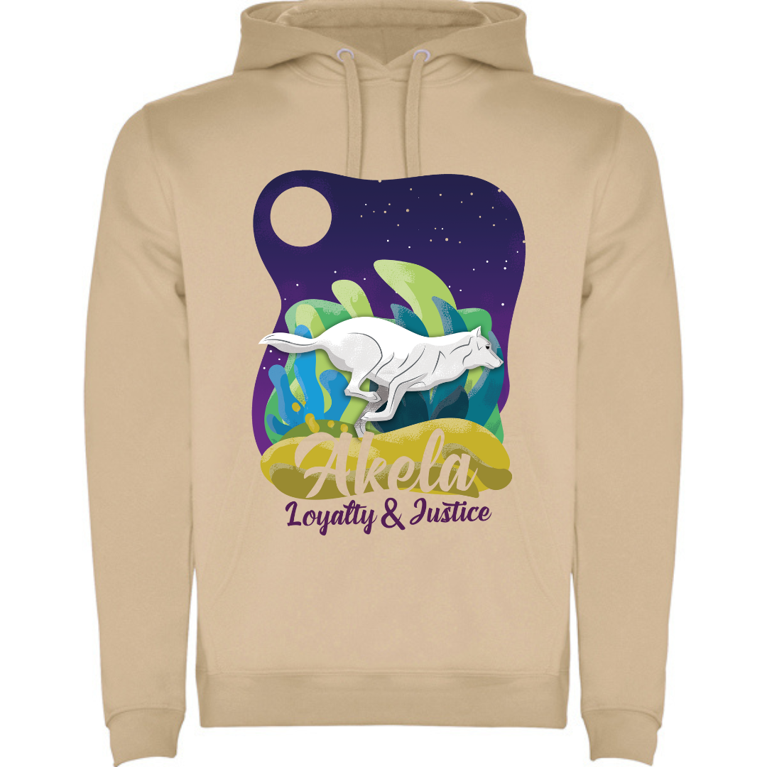 Sudadera Akela beige con capucha – Loyalty & Justice