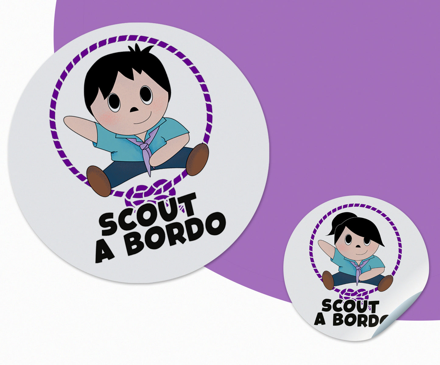 Pegatina scout a bordo